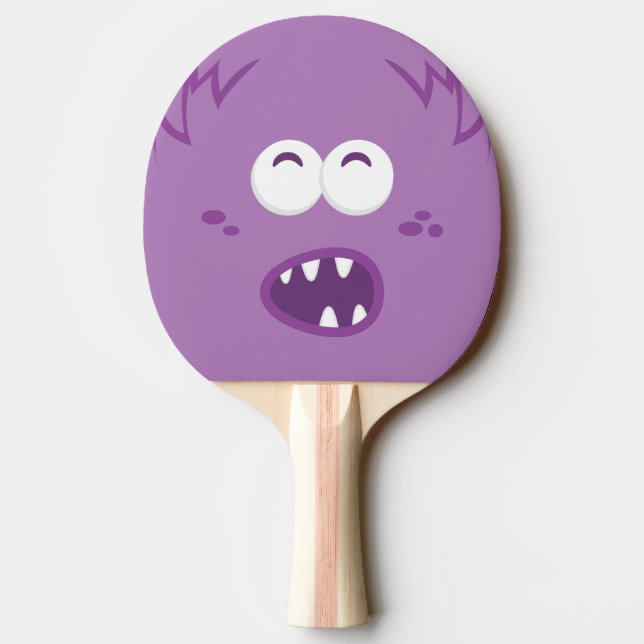 Raquette De Ping Pong Pagaie de ping-pong à visage violet de monstre (Dos)