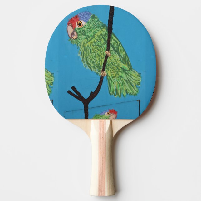 Raquette De Ping Pong pagaie de ping-pong de perroquet vert (Devant)