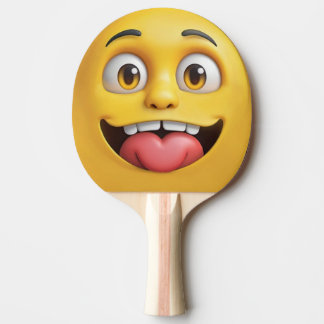 Raquette De Ping Pong Pagaie de ping-pong Emoji Jaune 3D