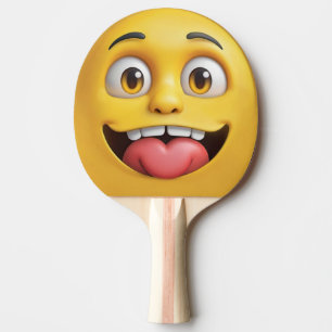 Raquette De Ping Pong Pagaie de ping-pong Emoji Jaune en 3D