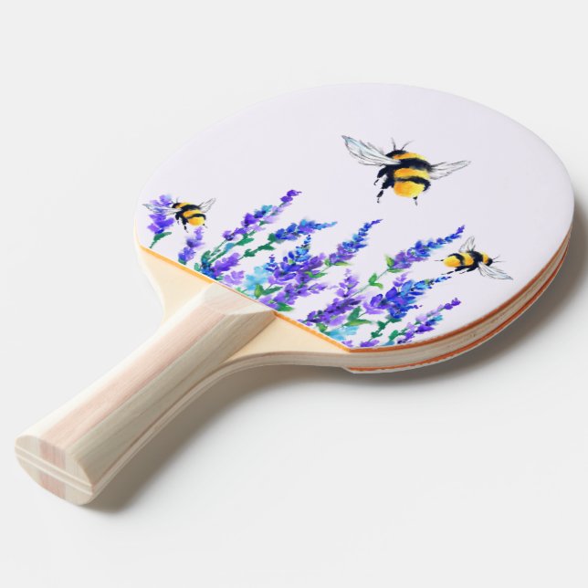 Raquette De Ping Pong Pagaie de ping-pong Flowers et abeilles (Devant Angle)
