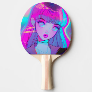 Raquette De Ping Pong Pagaie de ping-pong mignonne Neon Anime