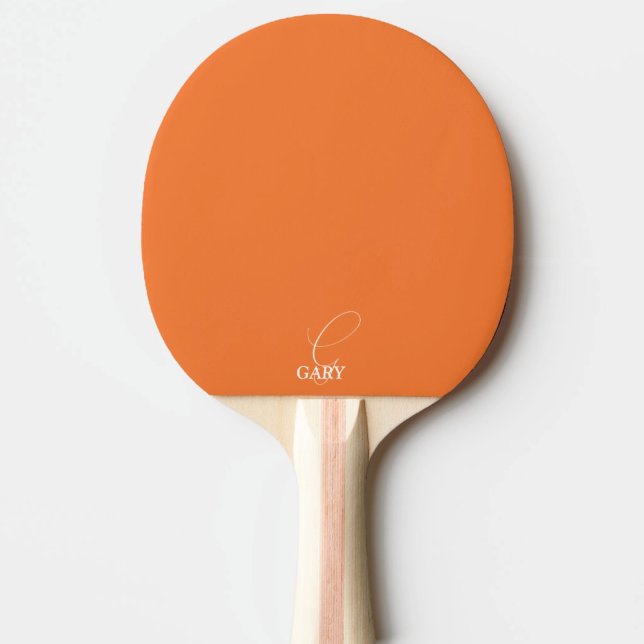 Raquette De Ping Pong Pagaie de ping-pong monogramme orange (Créateur téléchargé)