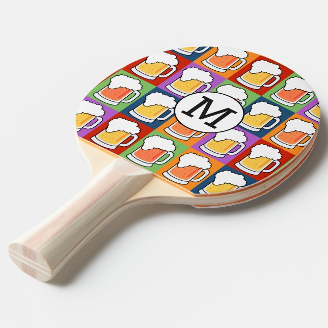 Raquette De Ping Pong Pagaie de ping-pong monogramme personnalisé BEER P (Devant Angle)