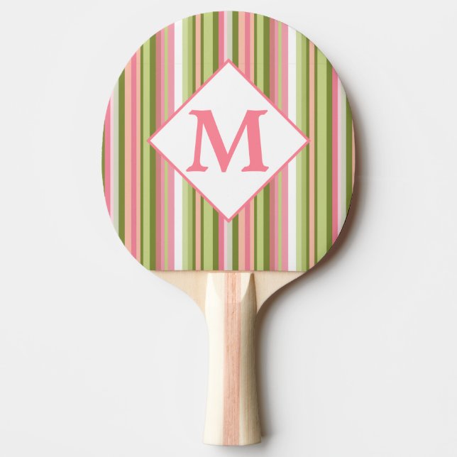 Raquette De Ping Pong Pagaie de ping pong monogrammed Spring Stripes (Devant)