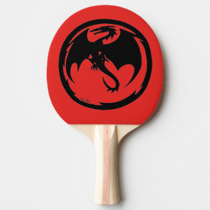 Raquette De Ping Pong Pagaie de ping-pong rouge Dragon noir