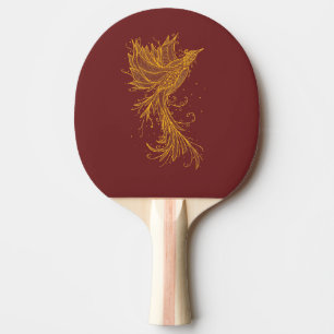 Raquette De Ping Pong pagaie de ping-pong rouge et bleu de Phoenix doré