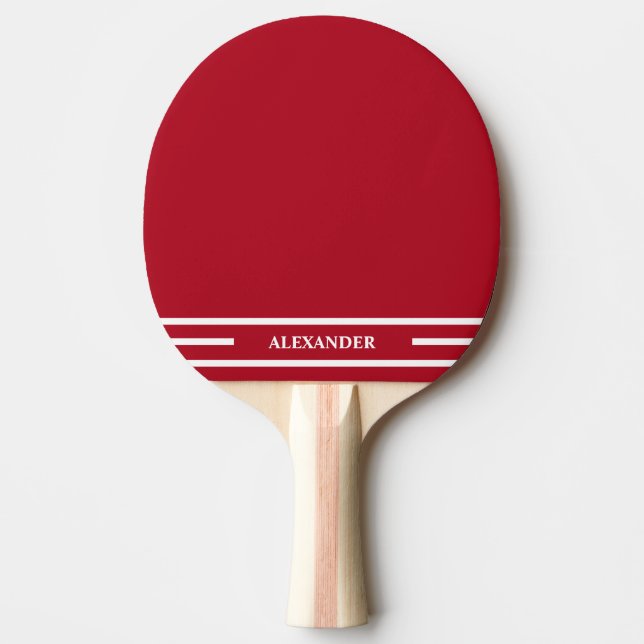 Raquette De Ping Pong Pagaie de ping rouge et blanc avec nom (Devant)