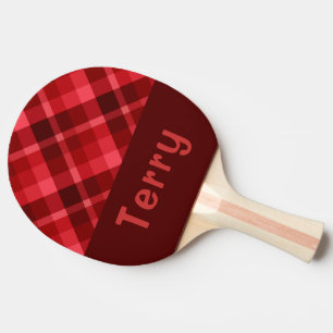 Raquette De Ping Pong Pagaie de pong de monogramme rouge rubis