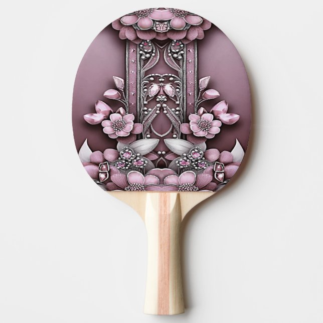 Raquette De Ping Pong Pagaie Ping Rose Floral (Devant)