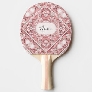 Raquette De Ping Pong Pagaie Ping Rose Floral