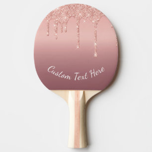 Raquette De Ping Pong Pagaie rose Gold Ping Pong avec texte personnalisé