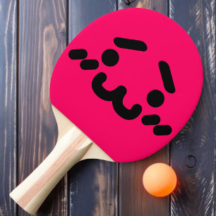 Raquette De Ping Pong Pagaie rose rose Ping à visage mignon