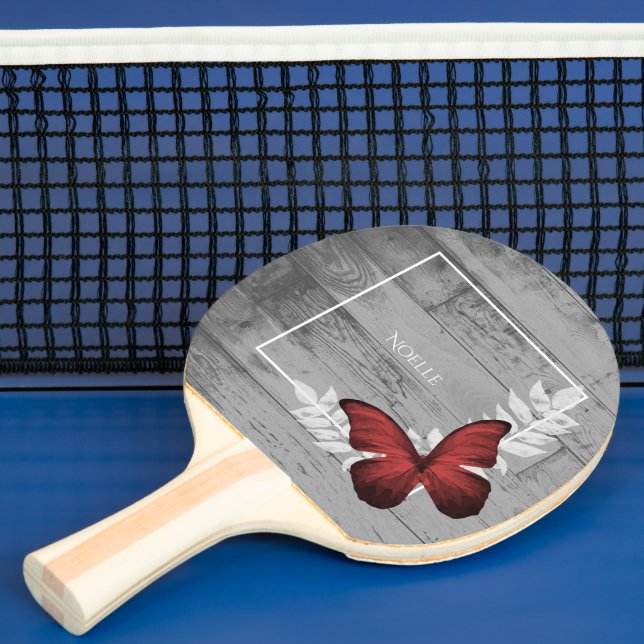 Raquette De Ping Pong Pagaie Rustique de ping papillon rouge (Insitu)