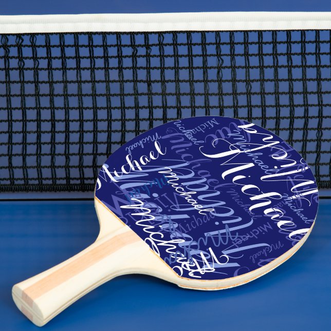 Raquette De Ping Pong Pagaies de ping bleu avec nom (Insitu)