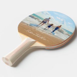Raquette De Ping Pong Pagaies de ping photo et texte personnalisées - V