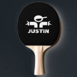 Raquette De Ping Pong Pagaies de ping-pong personnalisées pour ping-pong<br><div class="desc">Pagaies de ping-pong personnalisées avec nom d'enfant. Équipement personnalisé de logo pour le tennis de table. Sympa idée cadeau d'anniversaire ou de Noël pour les garçons et les filles cool. Design noir et blanc avec arrière - plan couleur personnalisable. Fournitures pour enfants personnalisées. Jouets amusants et jeux pour la maternelle,...</div>