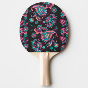 Raquette De Ping Pong Paisley Stripe : Noir Décoratif Sans Seamless