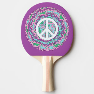 Raquette De Ping Pong Paix psychédélique