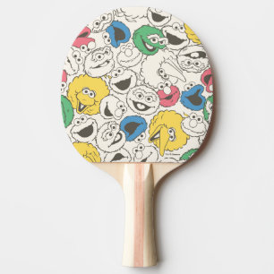 Raquette De Ping Pong Pal de rue Sésame Motif Vintage Big Head