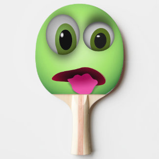 Raquette De Ping Pong Pala de Ping Pong Emoji Verde con la Lengua afuera