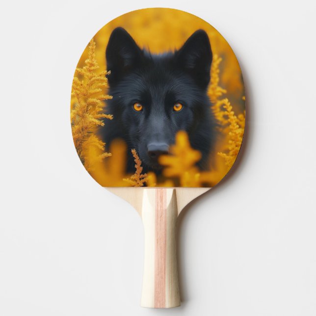 Raquette De Ping Pong Pala de Ping Pong Lobo Negro Observando (Devant)