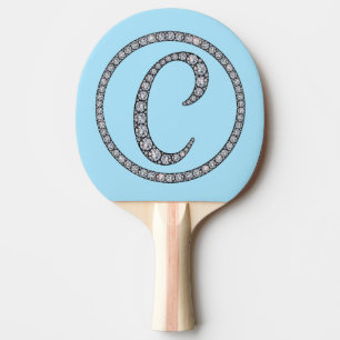 Raquette De Ping Pong Palette bling de ping-pong de monogramme de C