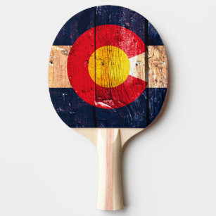Raquette De Ping Pong Palette en bois rustique de ping-pong de drapeau