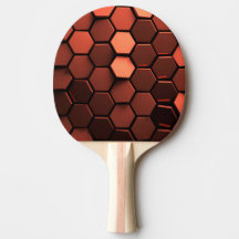 palette en bronze de ping-pong d'hexagone