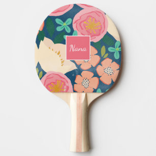 Raquette De Ping Pong Palette florale personnalisée de ping-pong