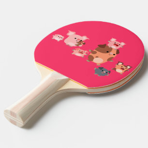 Raquette De Ping Pong Palette mignonne de ping-pong de famille de porc