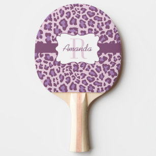 Raquette De Ping Pong Palette pourpre de ping-pong de lavande de léopard