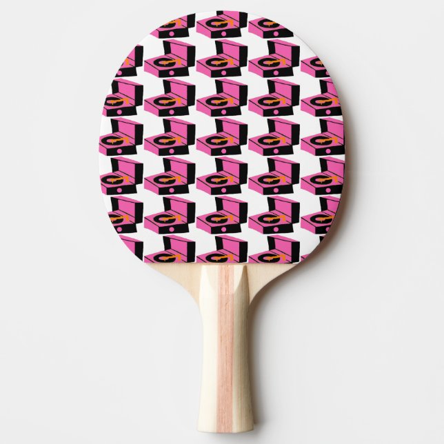 Raquette De Ping Pong Palette rose de ping-pong de pied-de-poule de (Devant)