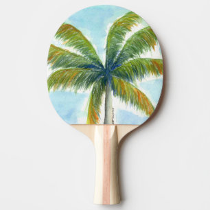Raquette De Ping Pong Palmier Tropical Beach par beau temps