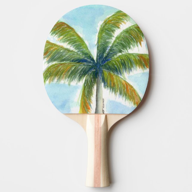 Raquette De Ping Pong Palmier Tropical Beach par beau temps (Devant)