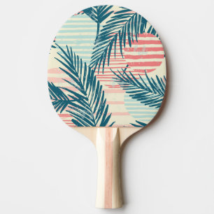 Raquette De Ping Pong Palmiers exotiques, textures dessinées à la main