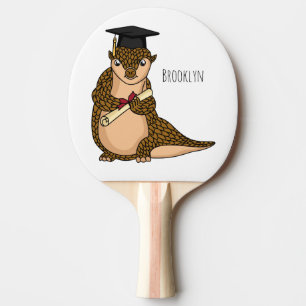 Raquette De Ping Pong Pangolin mignon diplômé dessin animé