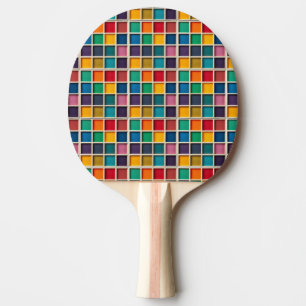 Raquette De Ping Pong Panneau de grille géométrique coloré