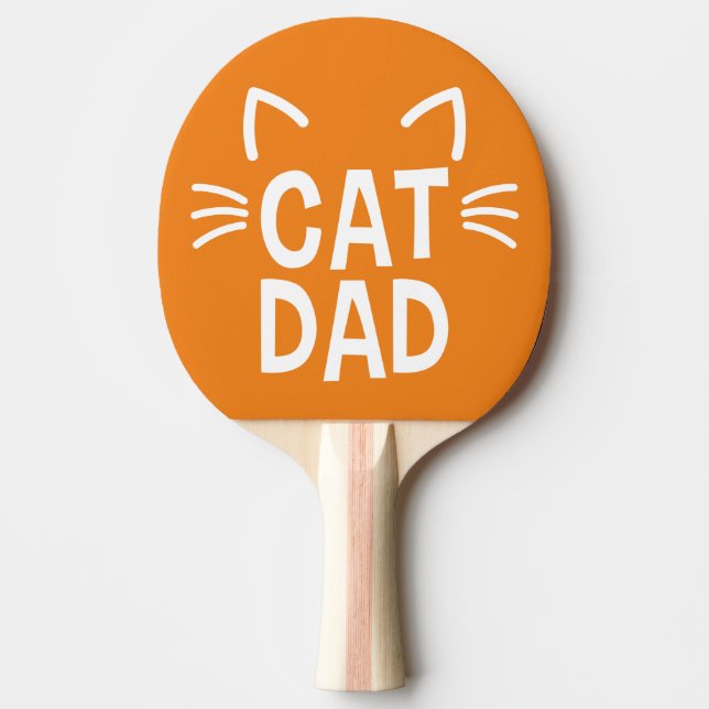 Raquette De Ping Pong Papa Chat avec les oreilles et les Whisers (Devant)