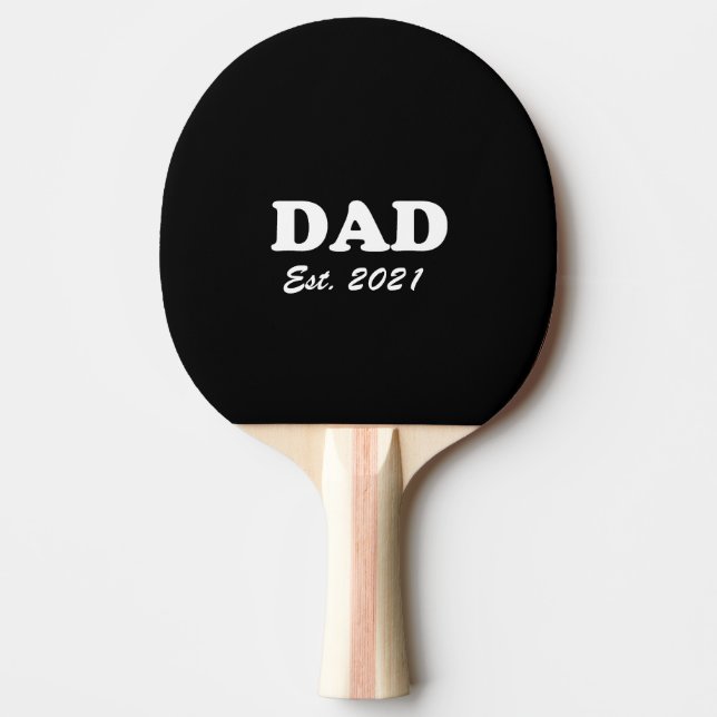 Raquette De Ping Pong Papa Custom Date établie noir blanc moderne (Devant)