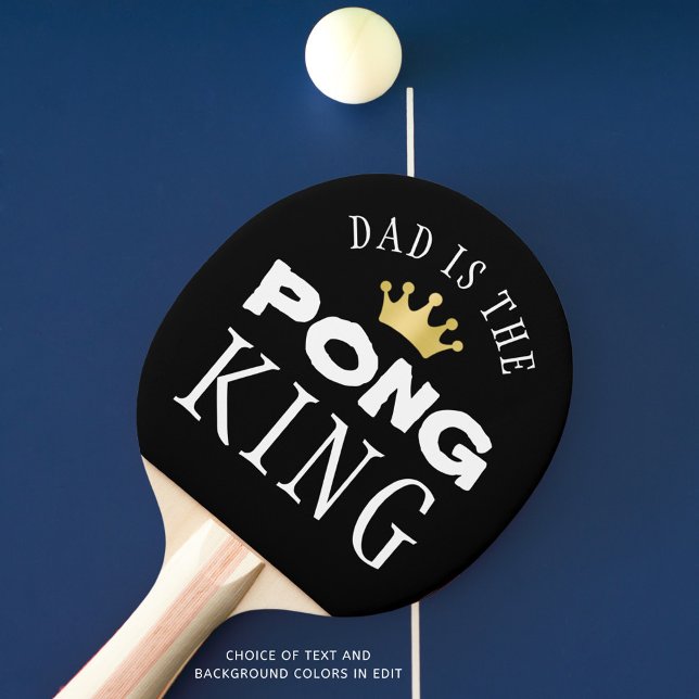 Raquette De Ping Pong PAPA EST LE ROI PONG Noir (Créateur téléchargé)