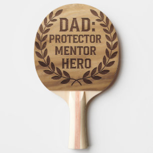 Raquette De Ping Pong Papa : Protecteur, Mentor, Héros : Image gravée