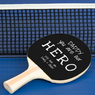 Raquette De Ping Pong Papa, tu es notre Héros Typographie Fête des Pères