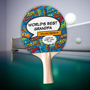 Raquette De Ping Pong Papi Papy Grand-père Drôle Moderne Cool