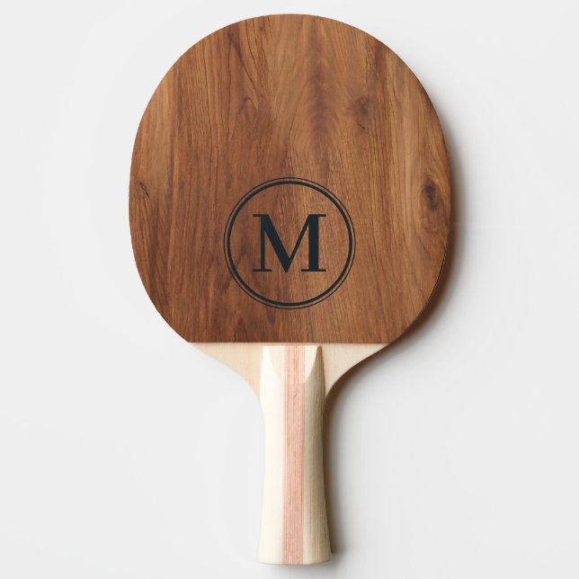 Raquette De Ping Pong Papier Monogrammé en Érable BK (Dos)