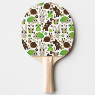 Raquette De Ping Pong papier peint d'animal de lapin de tortue de cerfs