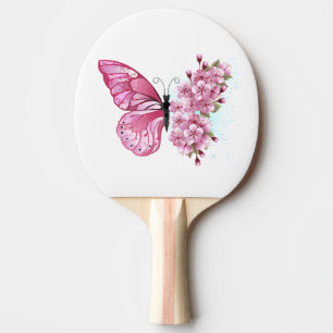 Raquette De Ping Pong Papillon à fleurs avec Sakura rose