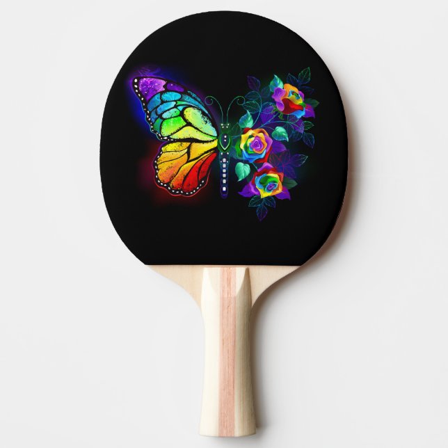 Raquette De Ping Pong Papillon arc-en-ciel (Devant)