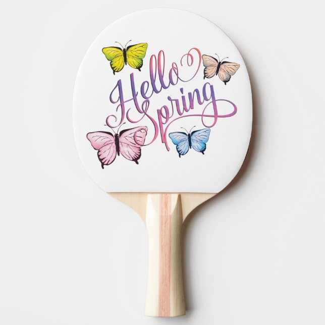 Raquette De Ping Pong Papillon Bonjour printemps (Devant)