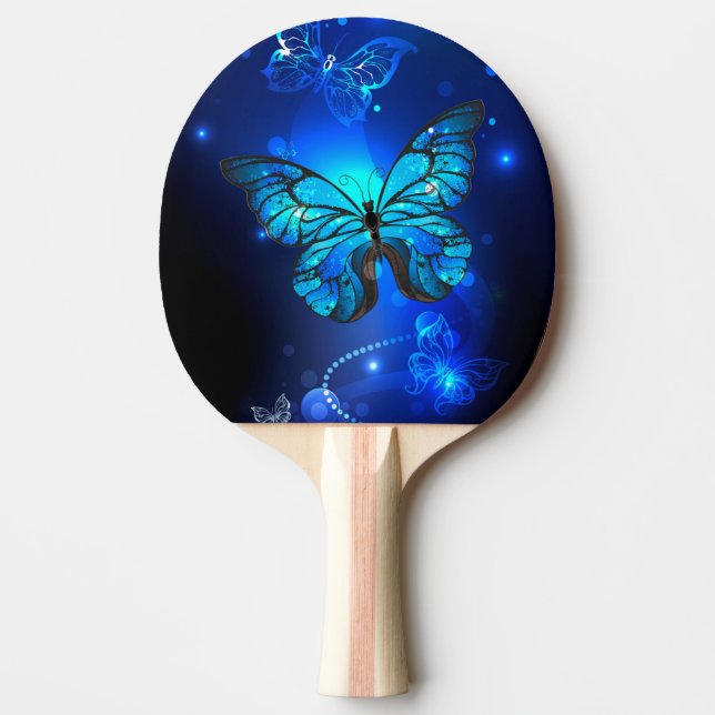 Raquette De Ping Pong Papillon Morpho sur fond sombre (Devant)